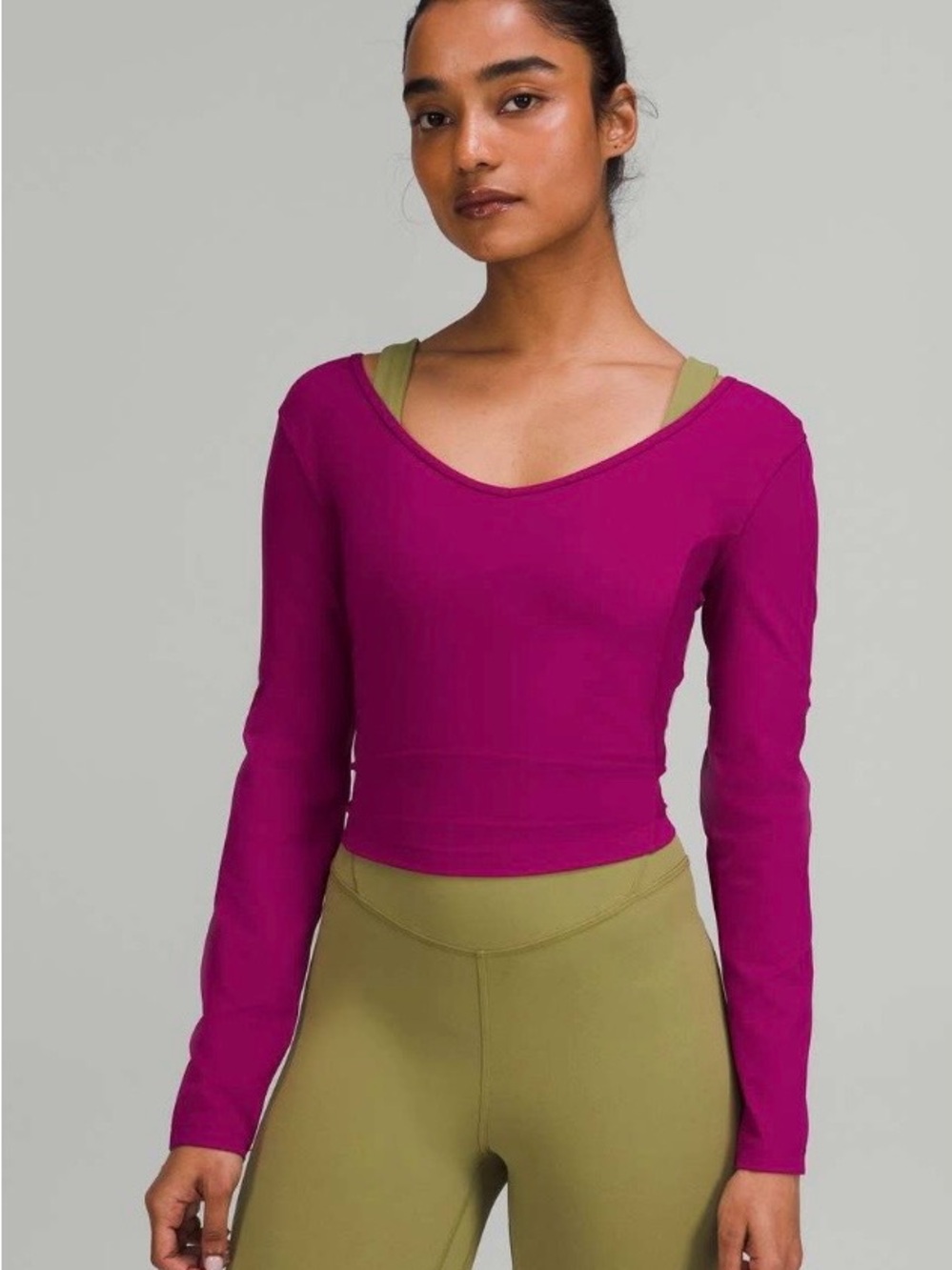 Lululemon NWT Align Wild Berry Long-Sleeve Scoop Top Size 6